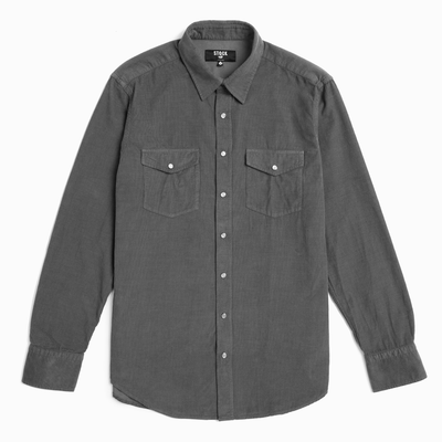 Men's Charcoal Corduroy Western Shirt