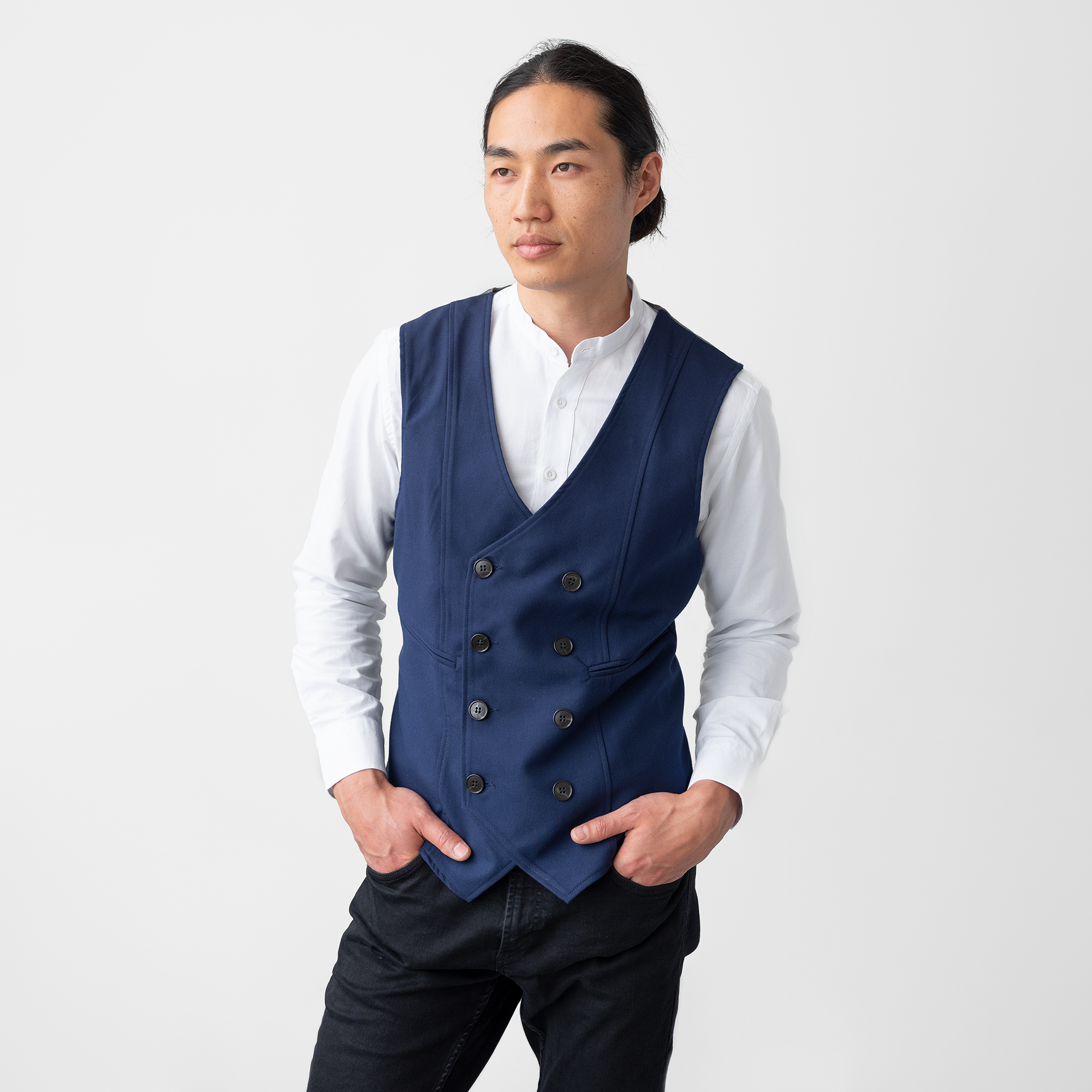 Men s Double Breasted Navy Vest Stock Mfg. Co