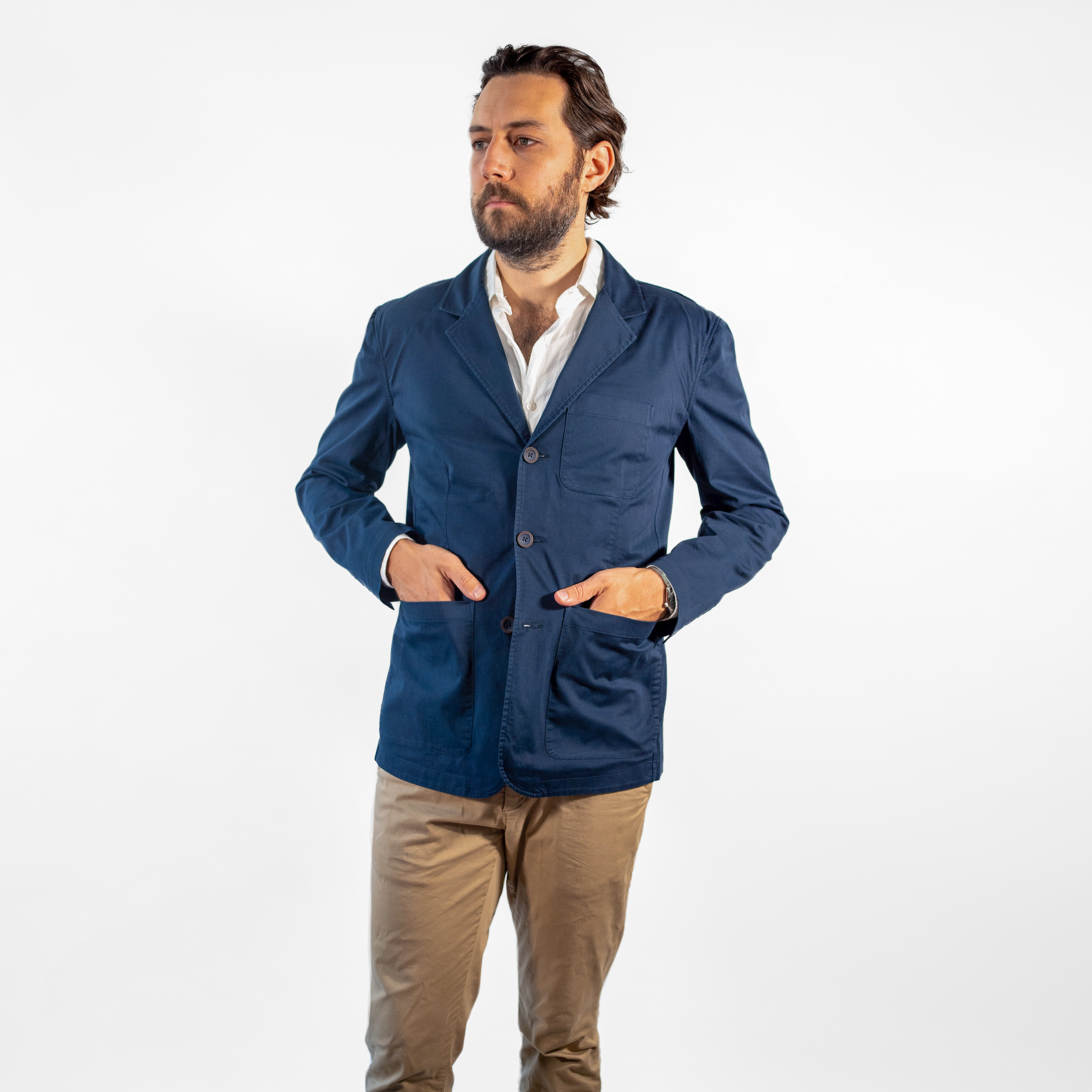Men's Unstructured Navy Blazer – Stock Mfg. Co.