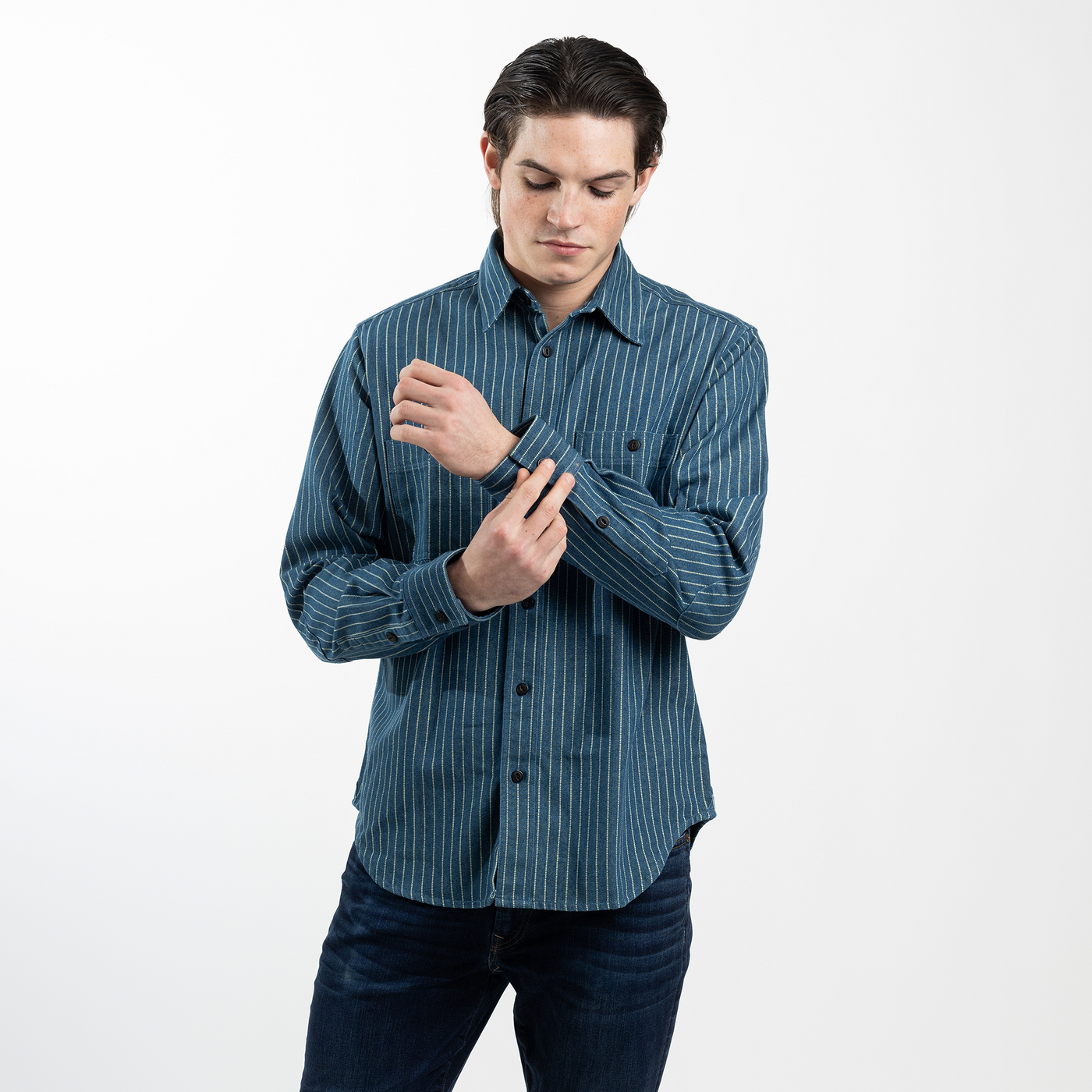 Men's Blue Wabash Striped Shirt