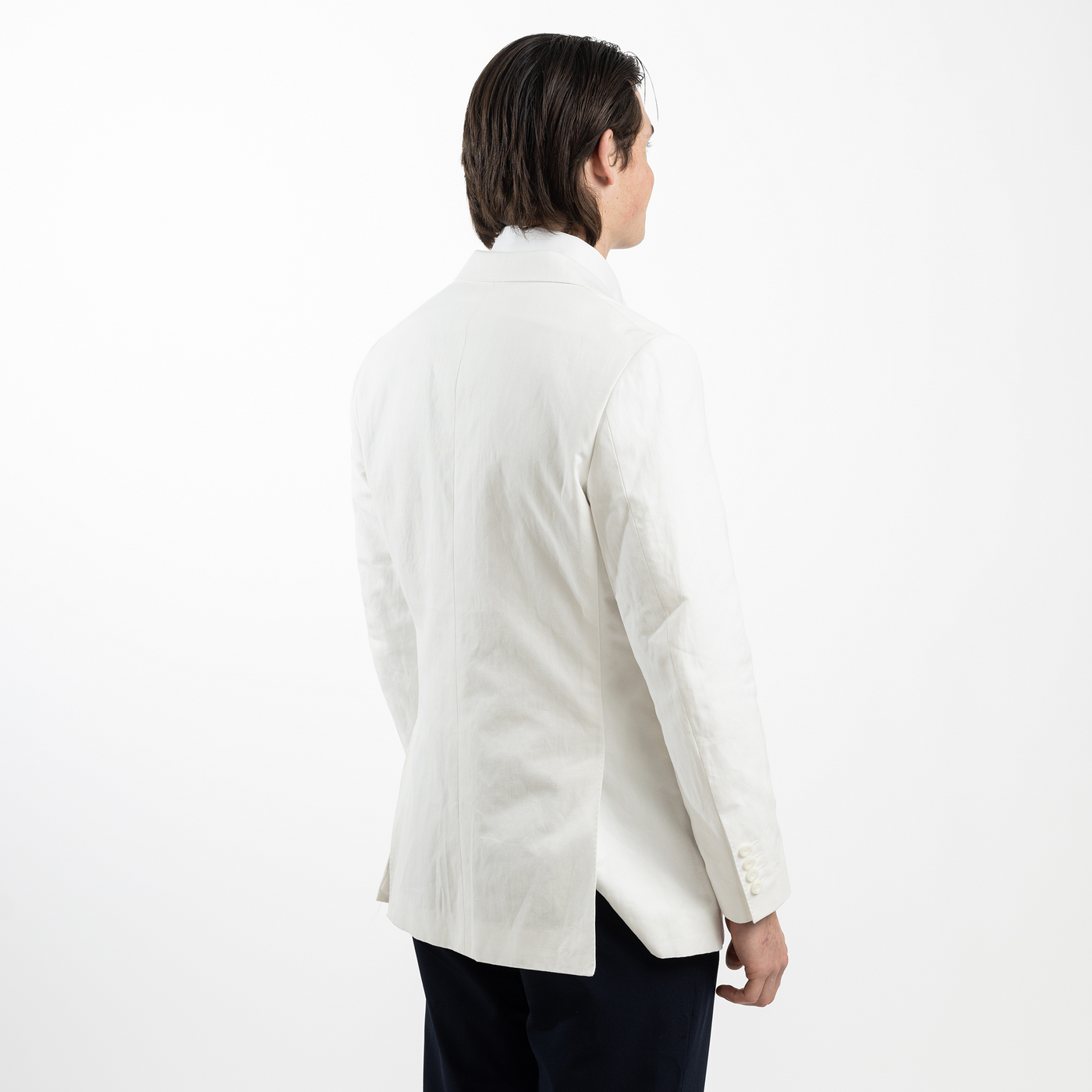 Custom Men's White Linen Jacket