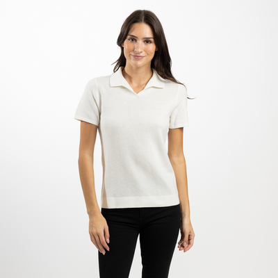 Women's Johnny Collar Sweater Knit Polo