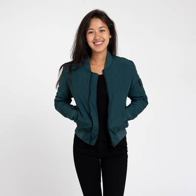 Women's Spruce Bomber Jacket with Quilted Lining
