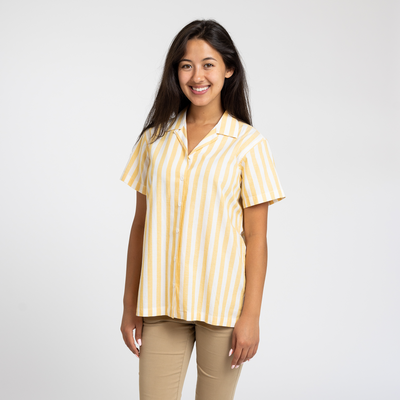 Women's SS Goldenrod Wide-Striped Shirt