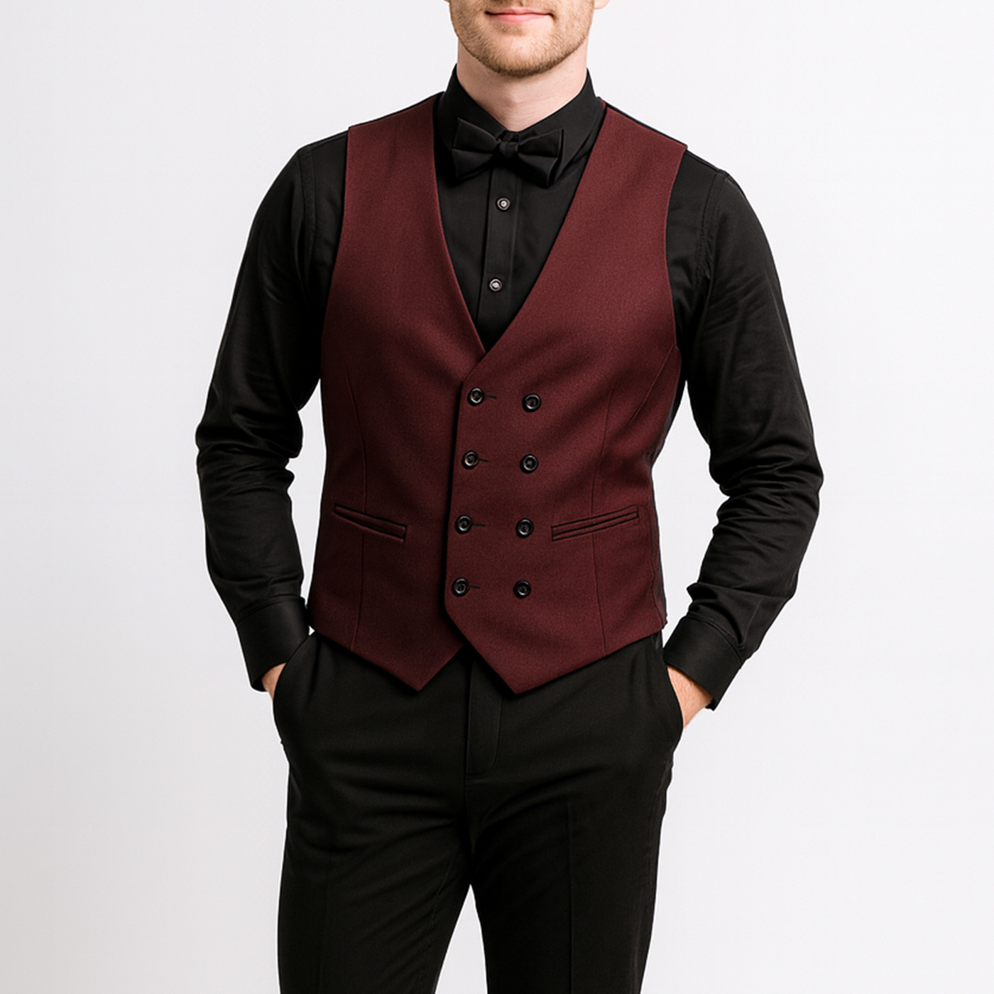 Custom Men's Alston Burgundy Vest