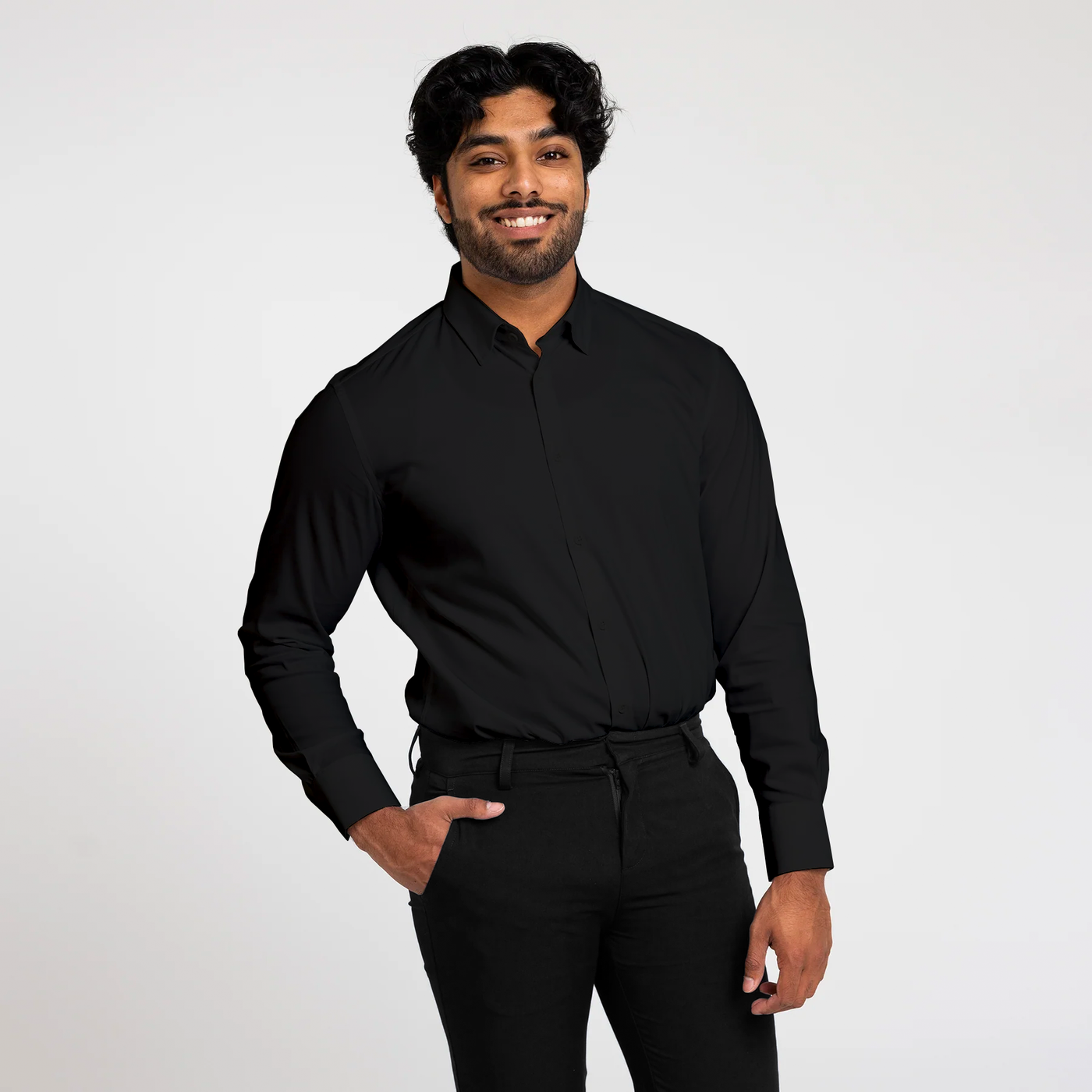 Men's Black Coolmax Dress Shirt