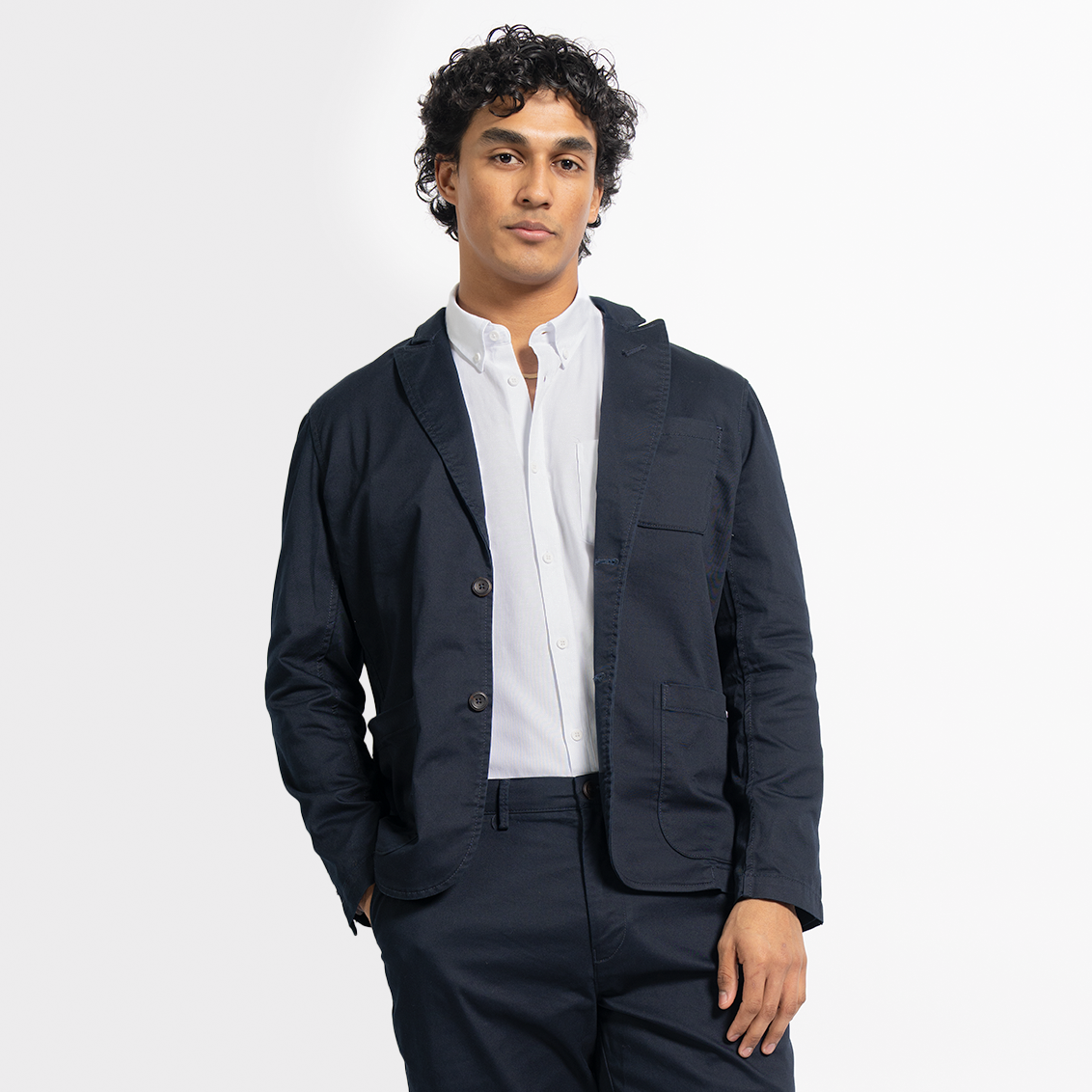 Men's StockTech Washed Twill Navy Blazer