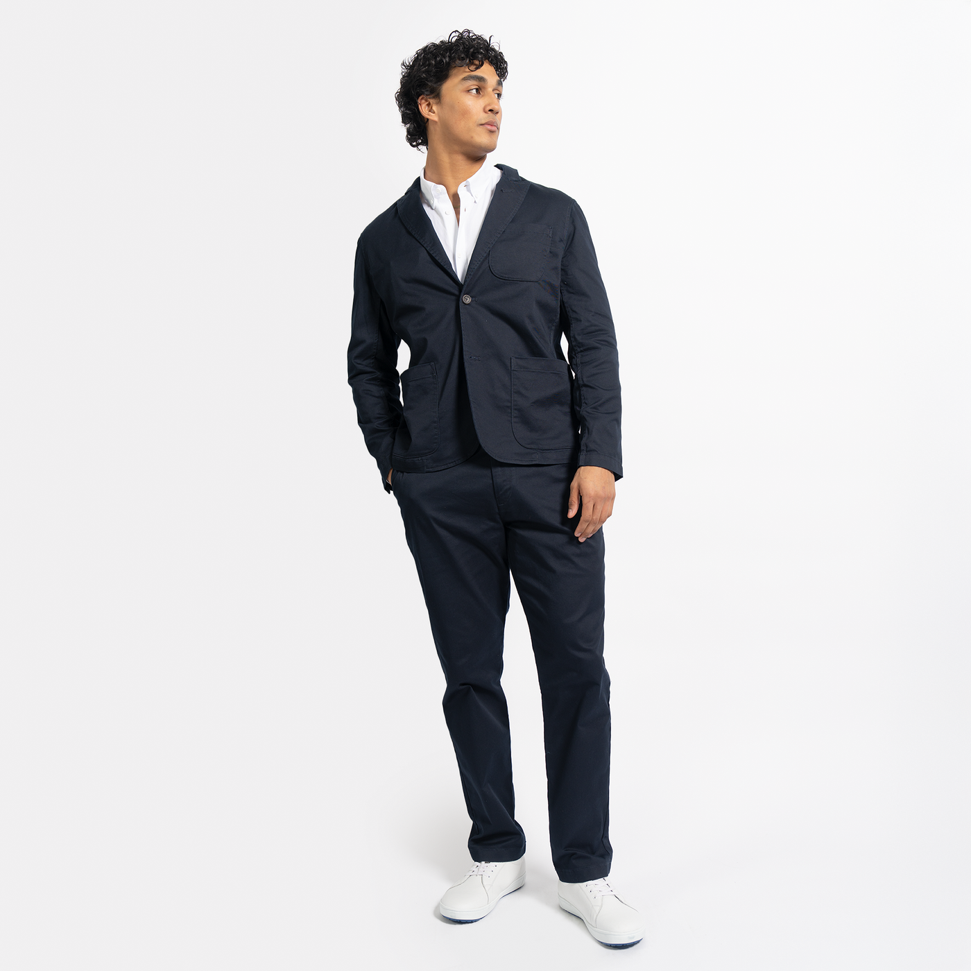 Men's StockTech Washed Twill Navy Blazer