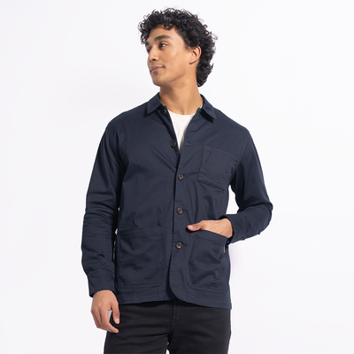 Men's StockTech Washed Twill Navy Chore Coat