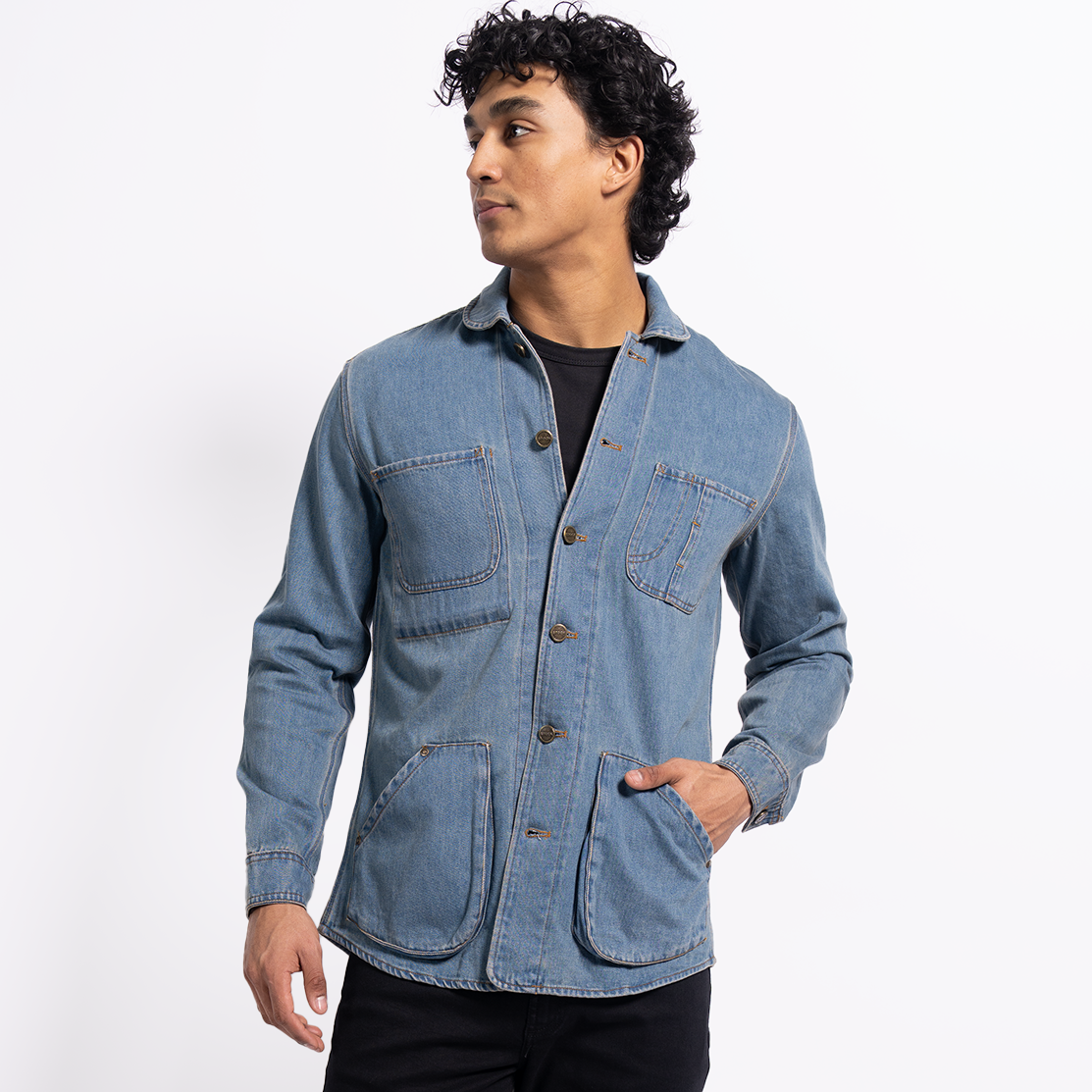 Washed Denim Work Shirt