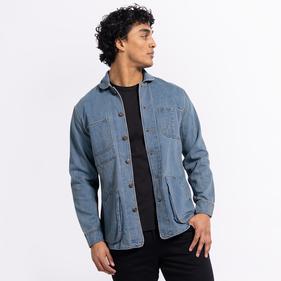 Washed Denim Work Shirt