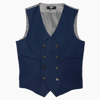 Men's Double Breasted Navy Tech Vest
