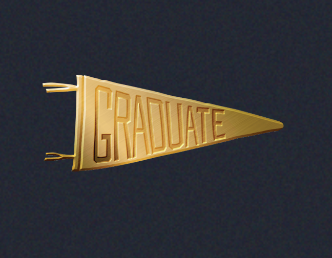 Custom The Graduate Matte Gold Pennant Pin