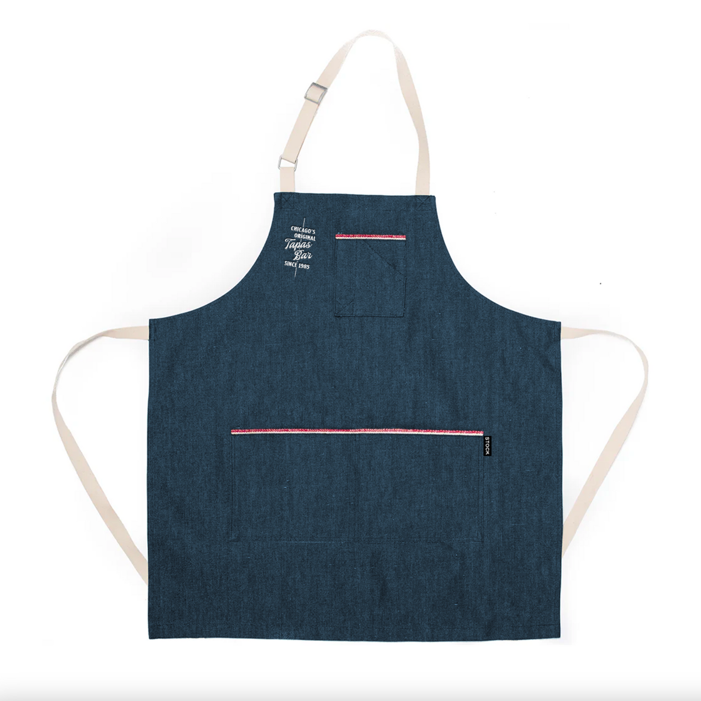 Selvedge Denim Bib Apron + Embroidery (OG Tapas Bar)