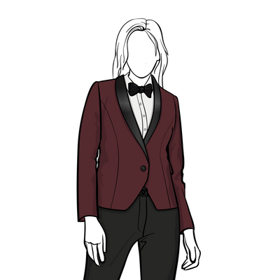 Custom Women's Alston Shawl Collar Burgundy Jacket