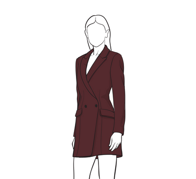 Custom Alston Burgundy Tuxedo Dress