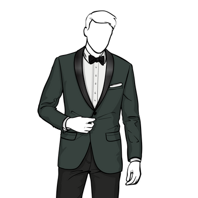 Custom Men's Alston Shawl Collar Green Jacket