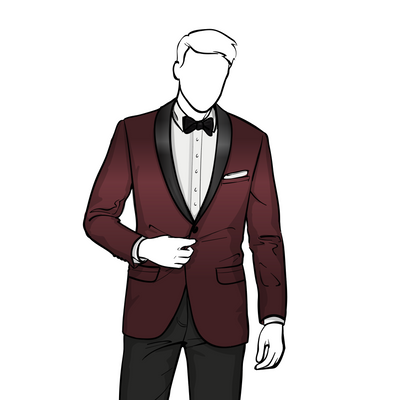 Custom Men's Alston Burgundy Velvet Jacket