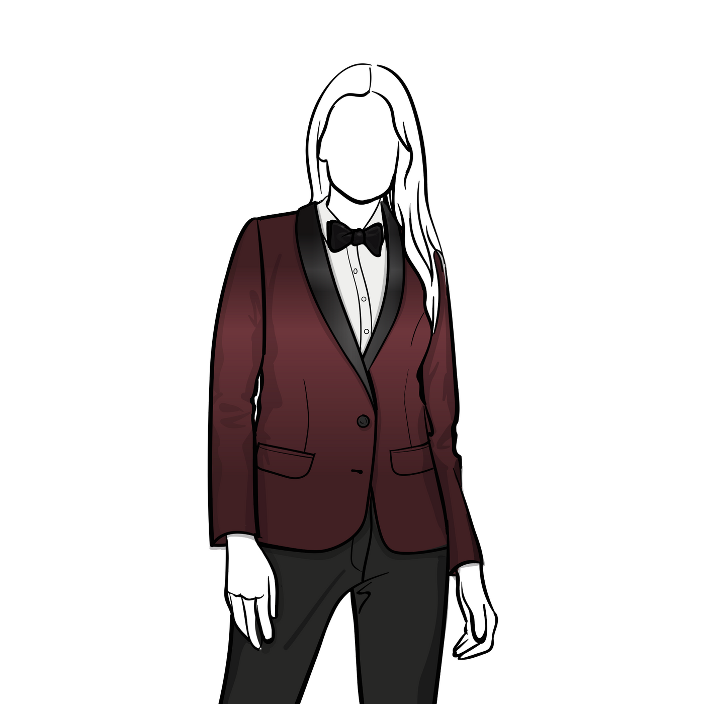 Custom Women's Alston Burgundy Velvet Jacket