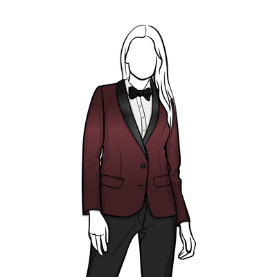 Custom Women's Alston Burgundy Velvet Jacket