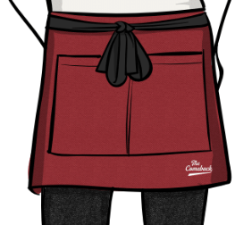 Dark Red Waist Apron w/ Black Webbing + Embroidery (The Comeback Logo)