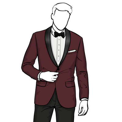 Custom Men's Alston Shawl Collar Burgundy Jacket