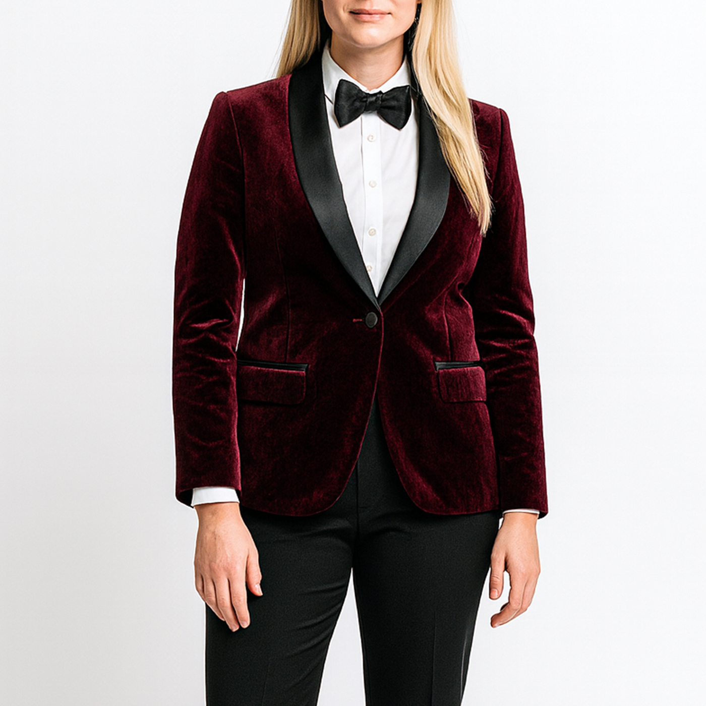 Custom Women's Alston Burgundy Velvet Jacket