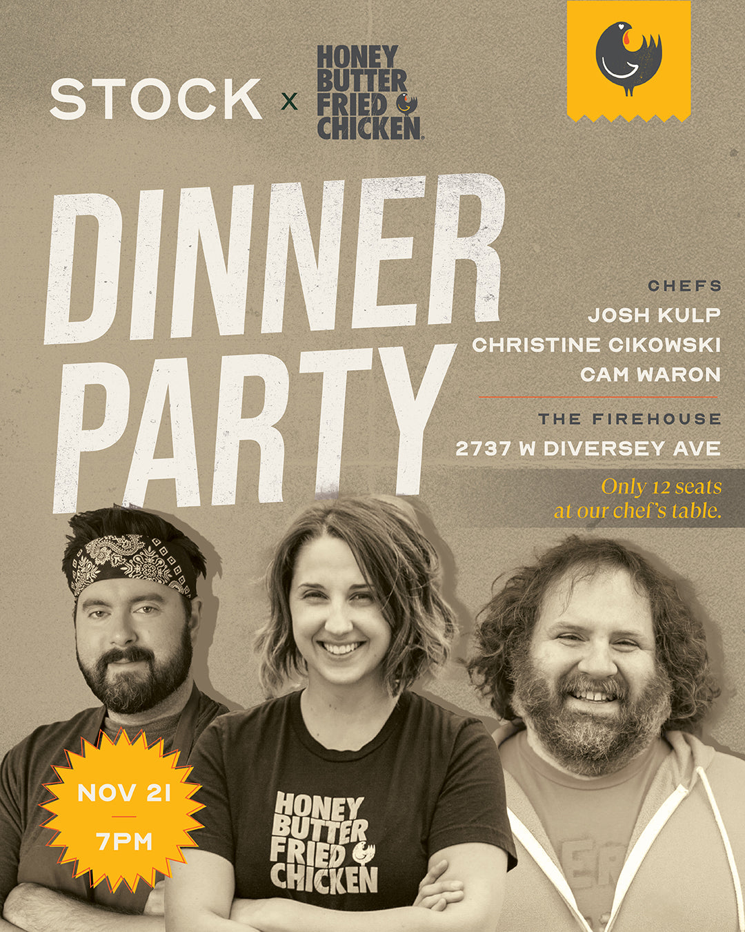 Stock Dinner Party with Honey Butter