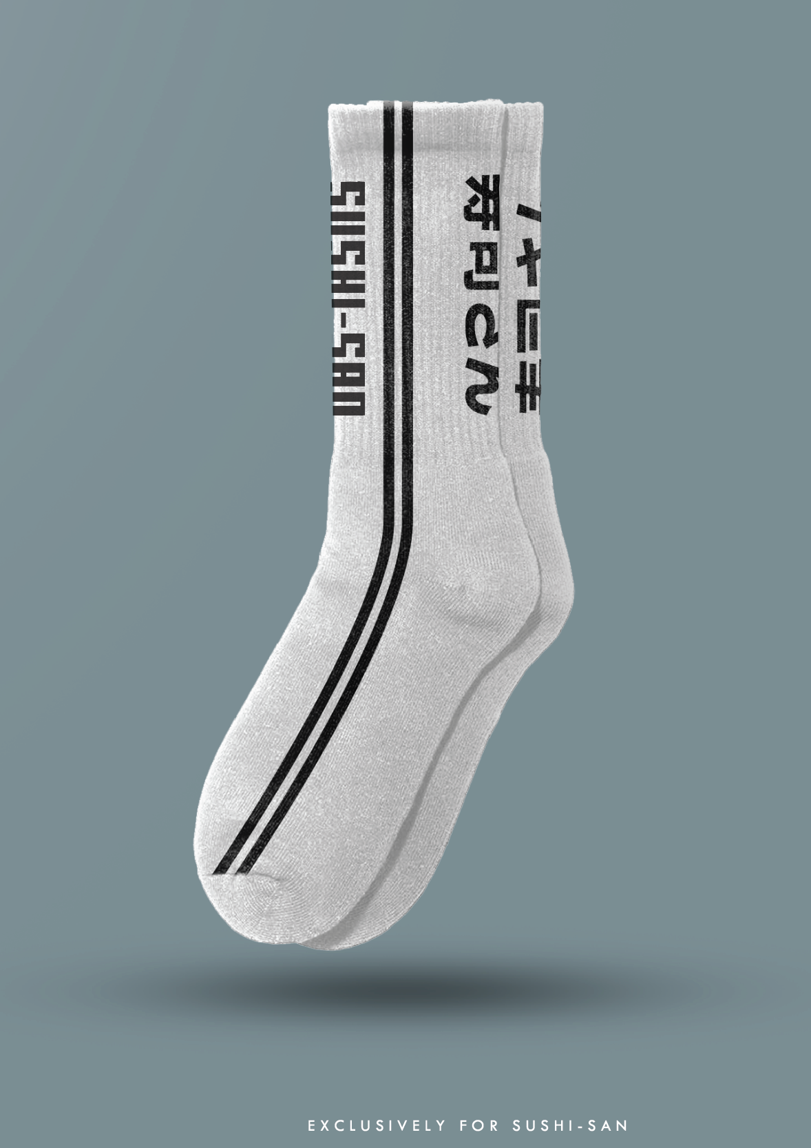 Custom Sushi-San White Crew Socks