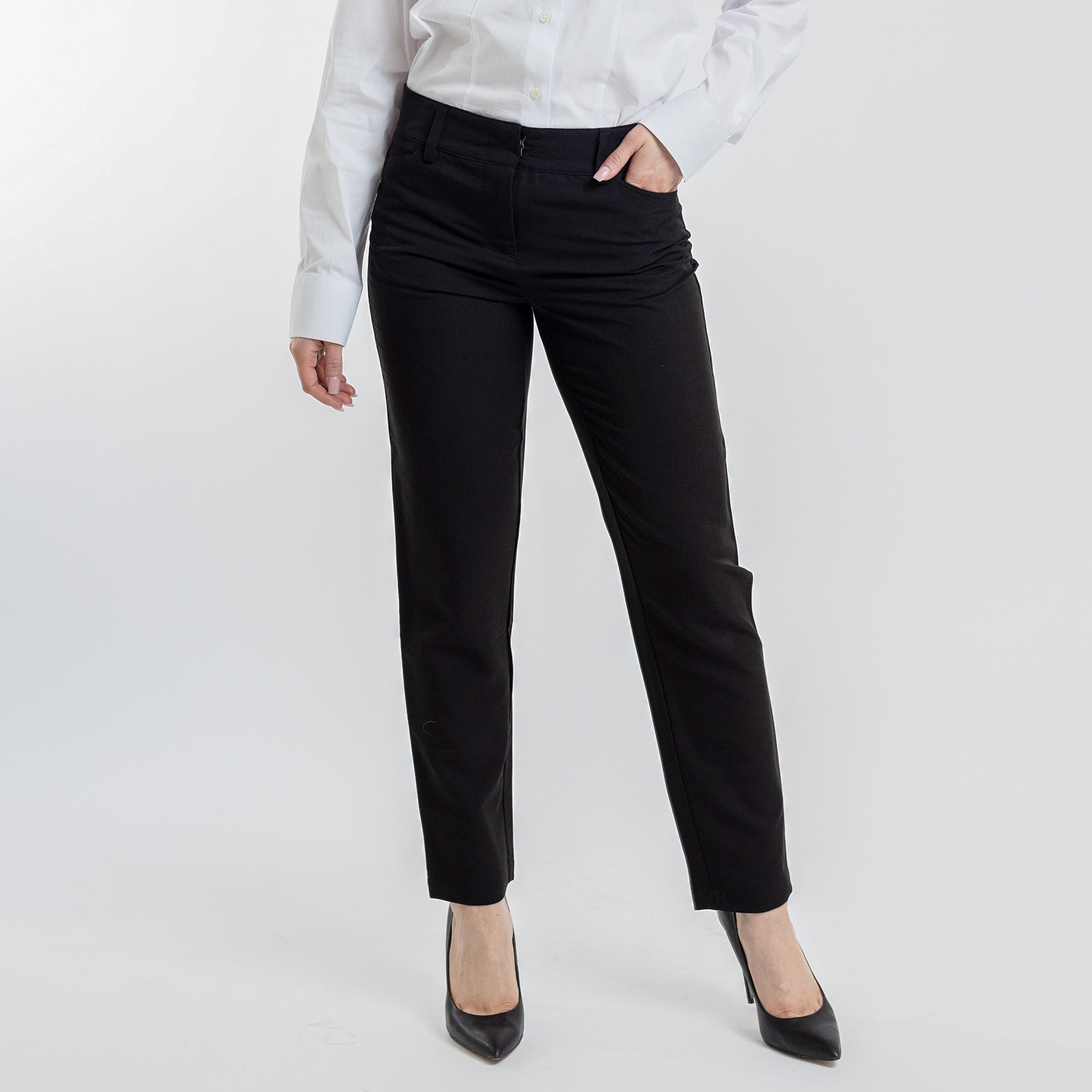 Stock Women's Black Stretch Service Chino