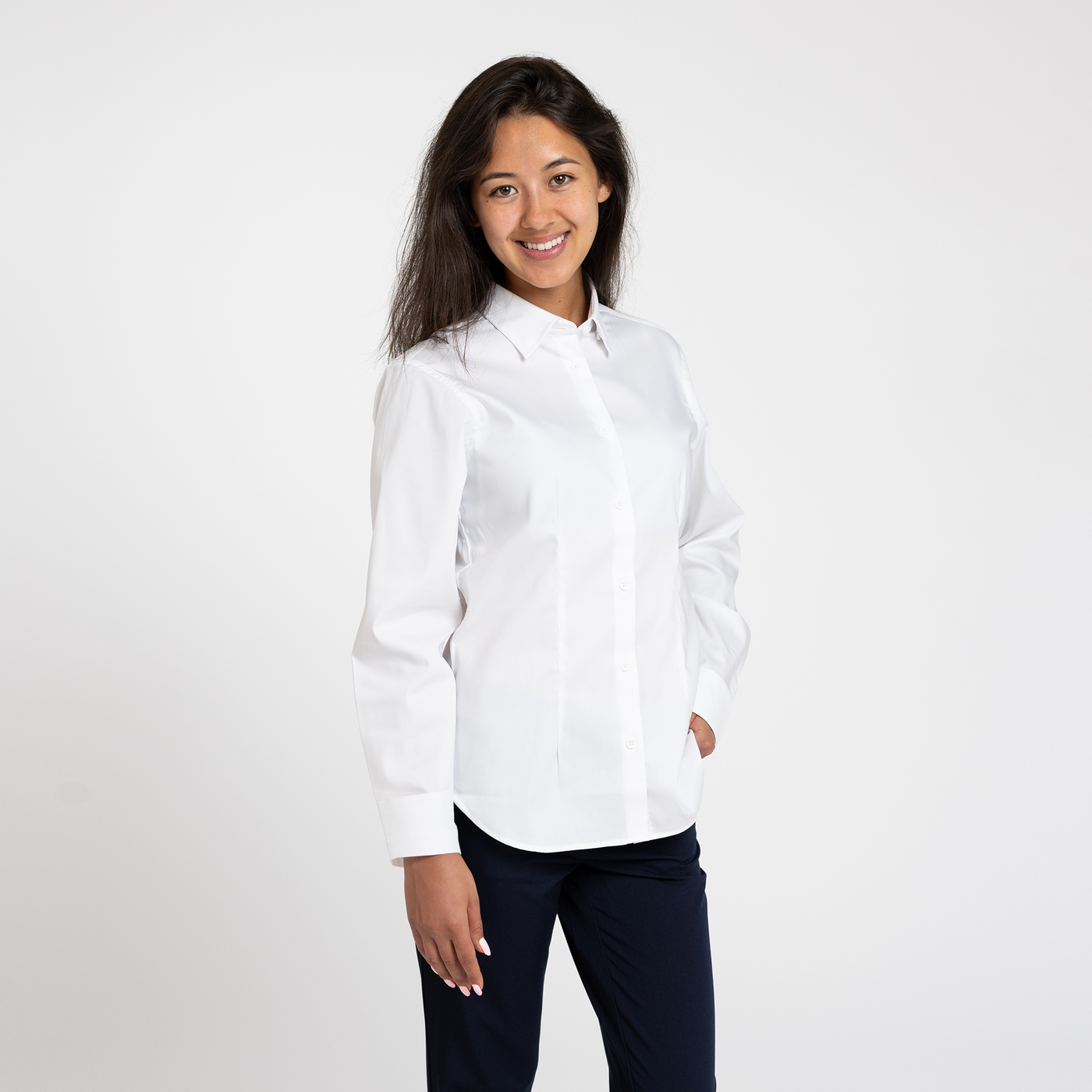 Women's White Coolmax Dress Shirt