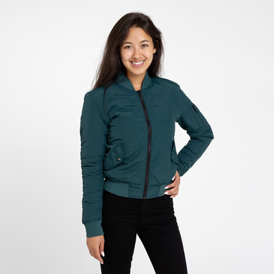 Women's Spruce Bomber Jacket with Quilted Lining