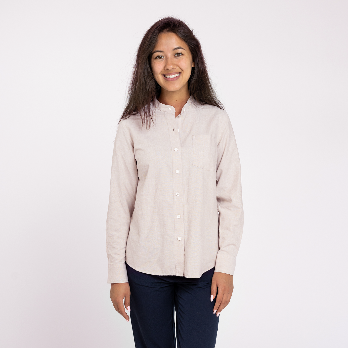 Women's Wheat Banded Collar Service Oxford