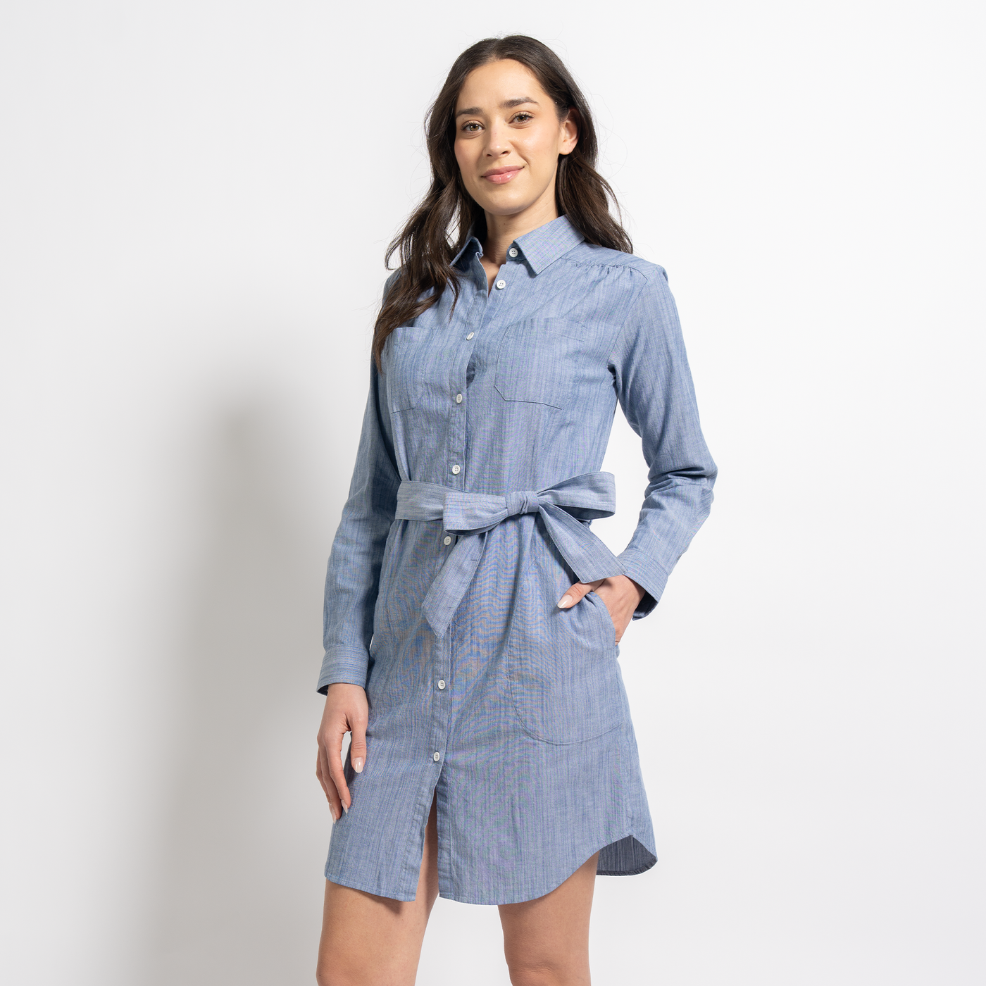Blue Chambray Shirt Dress Blue Chambray Shirt Dress