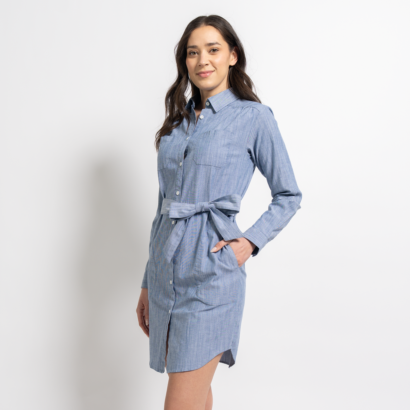 Blue Chambray Shirt Dress