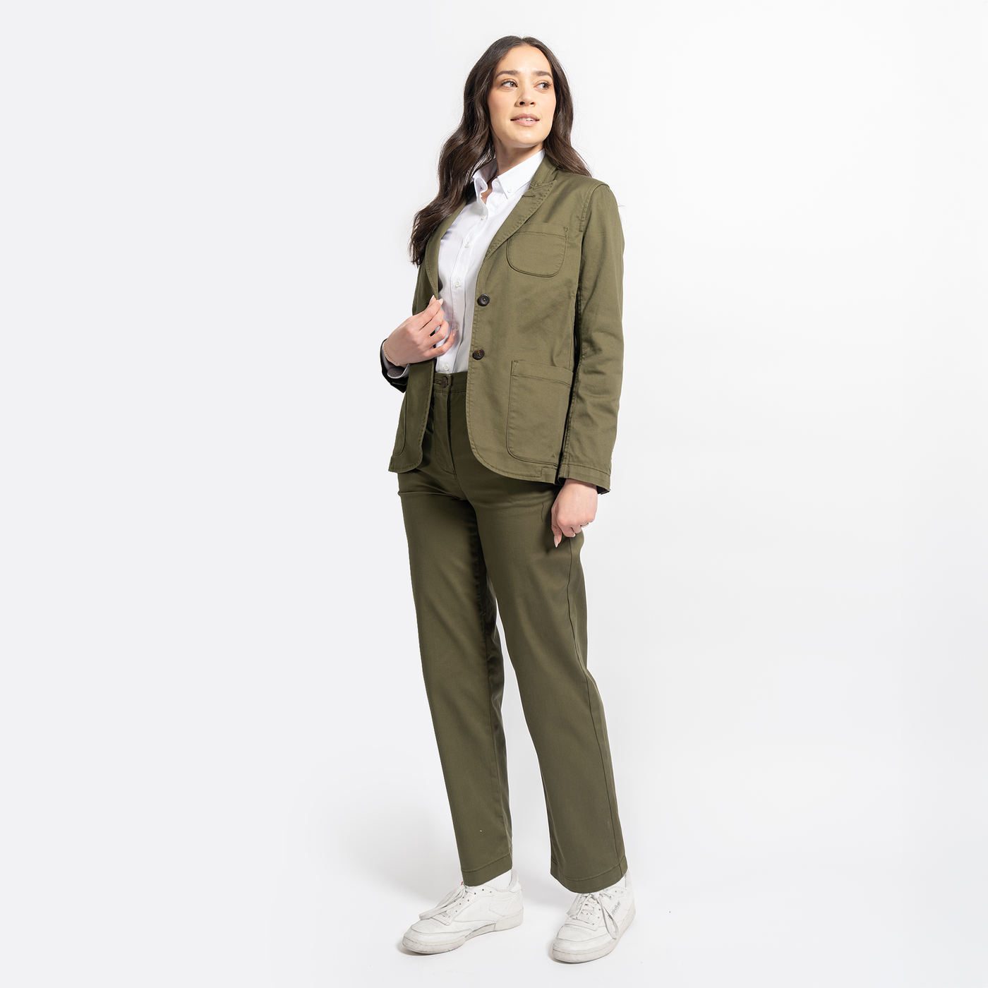 Women's StockTech Washed Twill Olive Blazer