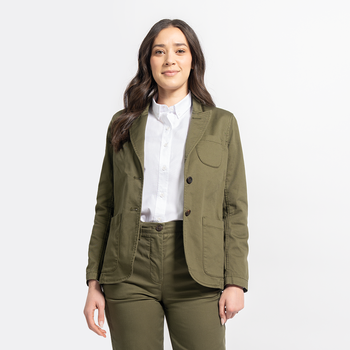 Women's StockTech Washed Twill Olive Blazer