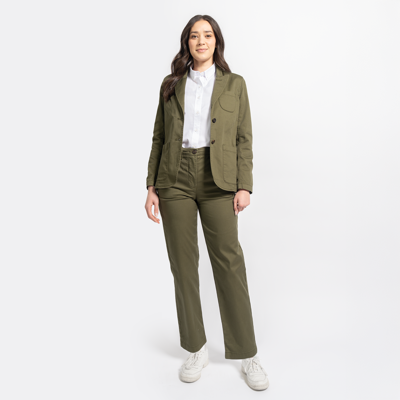 Women's StockTech Washed Twill Olive Blazer