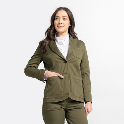 Women's StockTech Washed Twill Olive Blazer