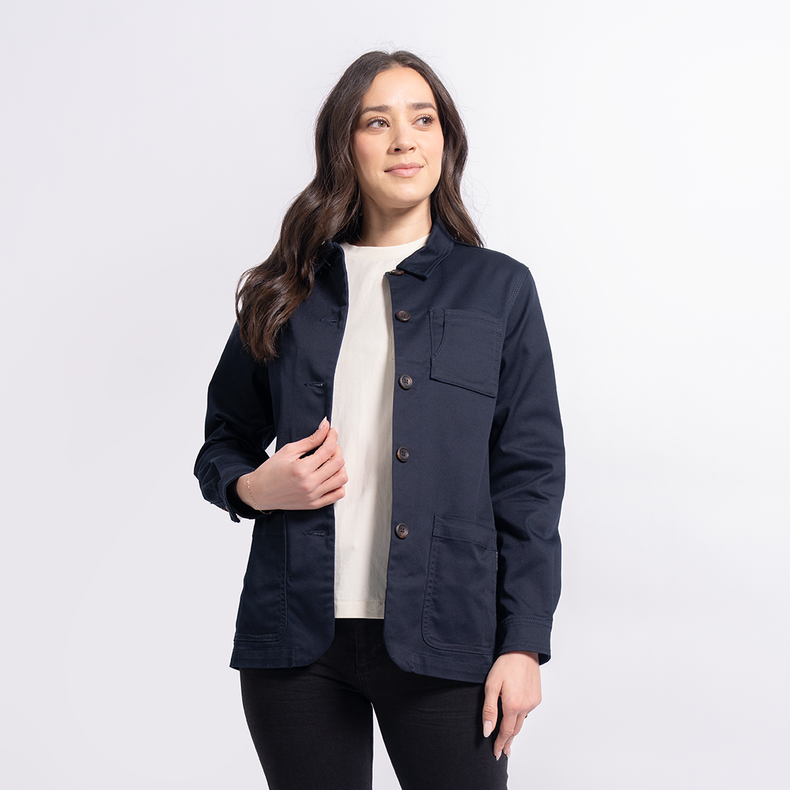 Women's StockTech Washed Twill Navy Chore Coat