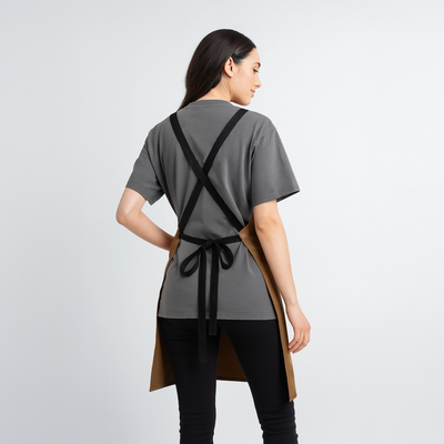 Coyote Herringbone Crossback Bib Apron