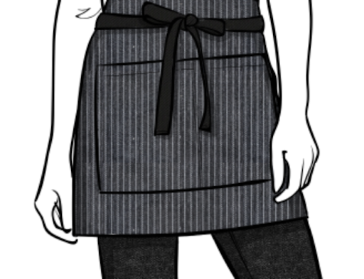 Pinstripe Cool Gray Waist Apron
