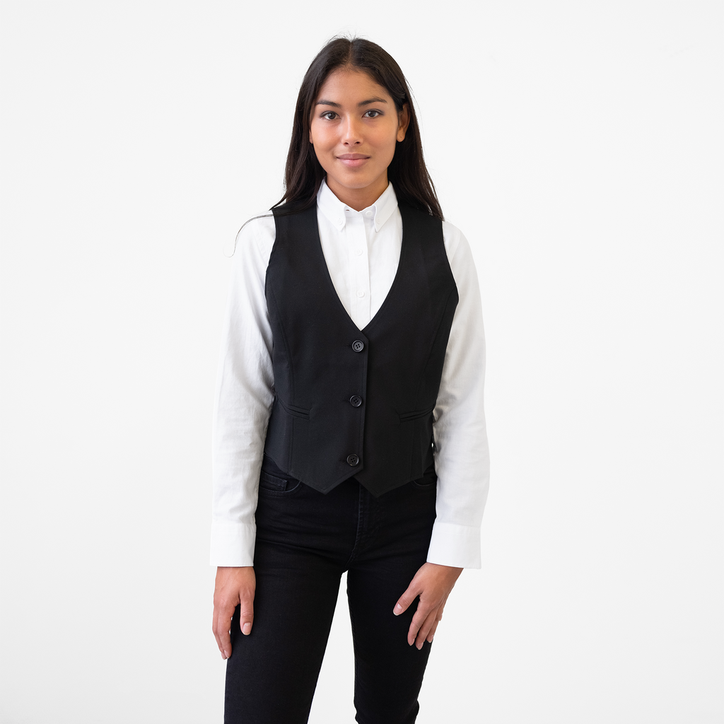 Women's Single Breasted Black Vest Women's Single Breasted Black Vest