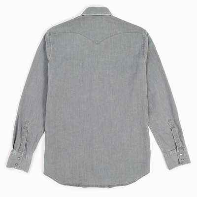 Men's Washed Gray Denim Frontier Shirt