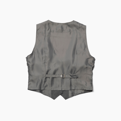 Women's Single Breasted Gray Melange Vest
