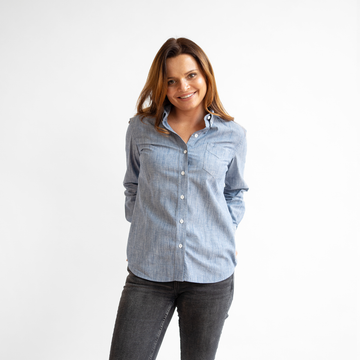 Women's Blue Stretch Service Chambray - Stock Mfg. Co.