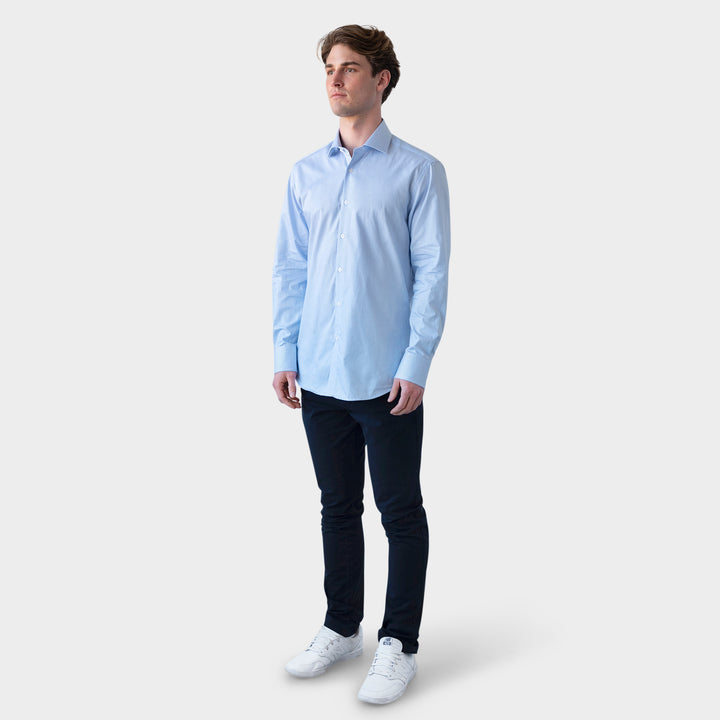 Men's Blue Striped Dress Shirt