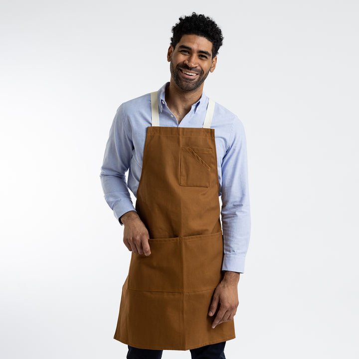 Ranch Tan Crossback Bib Apron