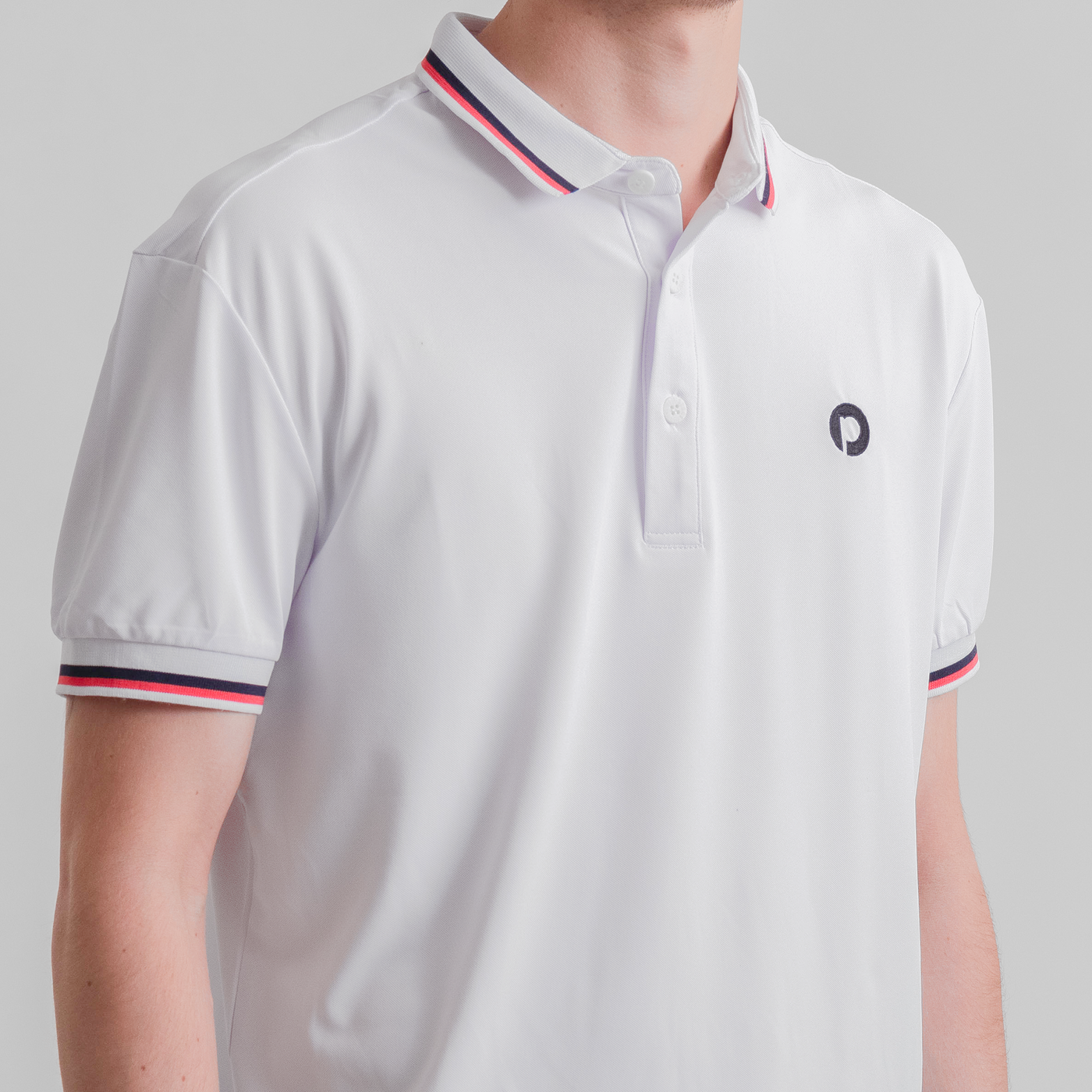 Men's Puttery White Tipped Polo w/Embroidery