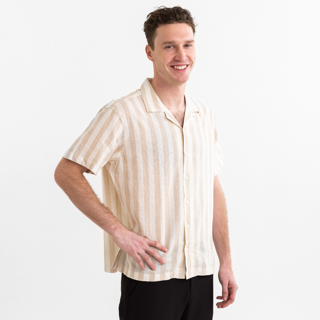 Men's Striped Cabana Shirt - Light and Breezy | Stock Mfg